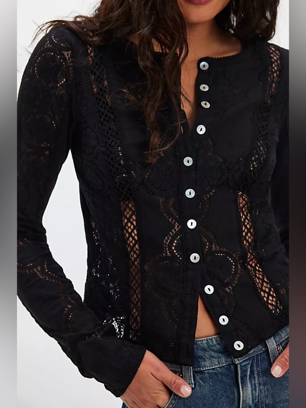 Jae Sheer Lace Knit Long Sleeve Top - SOLD OUT!
